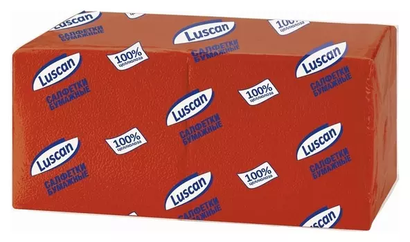 Салфетки бумажные Luscan Profi Pack 1сл24х24 красные400шт/уп