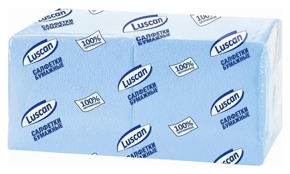 Салфетки бумажные Luscan Profi Pack 1сл24х24 пастель голубые400 шт/уп