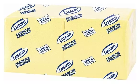 Салфетки бумажные Luscan Profi Pack 1сл24х24 пастельжелтые400 шт/уп