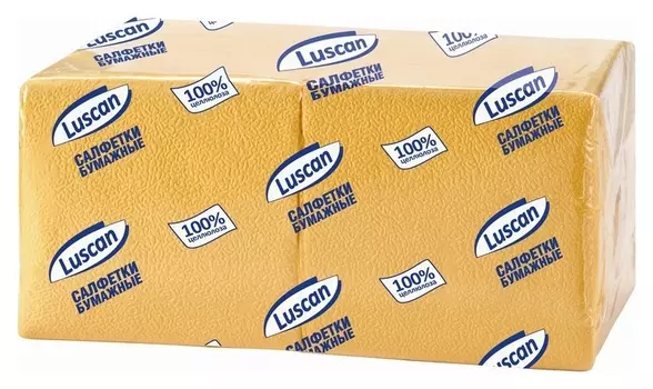 Салфетки бумажные Luscan Profi Pack 1сл24х24 желтые 400шт/уп