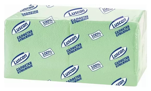 Салфетки бумажные Luscan Profi Pack 1сл24х24пастель салатовые 400 шт/уп