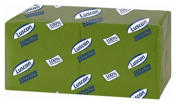 Салфетки бумажные Luscan Profi Pack 1сл24х24зеленые 400шт/уп