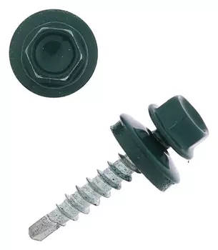 Саморезы кровельные 4.8х29 Ral6005, темно-зеленый, 250 шт.