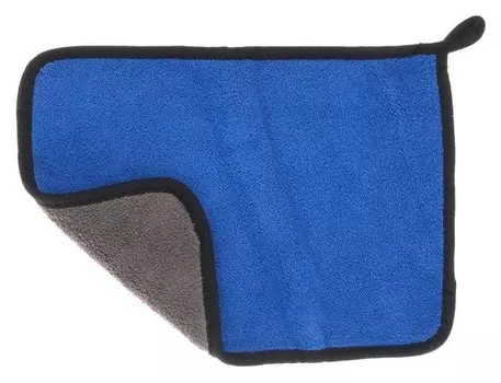 Салфетка для автомобиля Cartage, микрофибра, толстая, 20х30 Cм, сине-серая