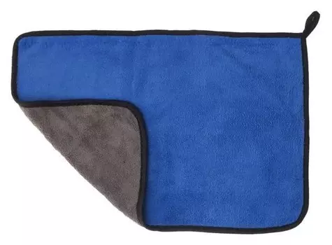 Салфетка для автомобиля Cartage, микрофибра, толстая, 30х40 Cм, сине-серая