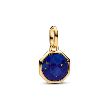 Шарм Blue Engravable Mini Medallion Pandora, покрытие - золото