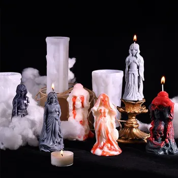Хэллоуин DIY Craft Силиконовые формы для свечей в виде призрака жениха и невесты Формы из смолы D