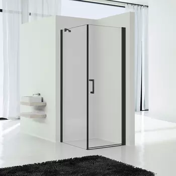 Душевой уголок Vincea Orta VSR-1O9090CLB черный, стекло прозрачное