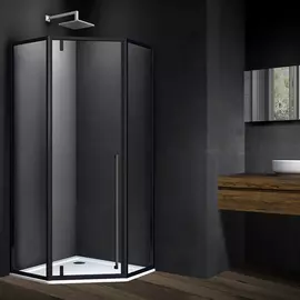 Душевой уголок Vincea Penta VSP-3P900CLB черный, стекло прозрачное