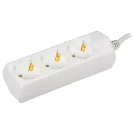 Удлинитель бытовой 3 гнезда, 5 м, 3х1 мм, 10 А, IEK, Generica, WYP10-10-03-05-Z-G