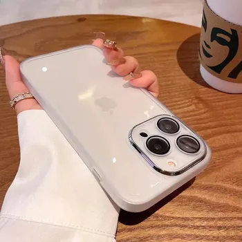 Роскошный мягкий силиконовый противоударный чехол-бампер для IPhone 14 Plus 13 12 11 Pro Max, прозрачное защитное стекло для камеры, принципиально For iPhone 14 розовый