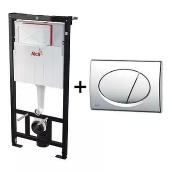 Комплект инсталляции Alca plast AM101/1120-3:1 RU M70-0001 с белой кнопкой
