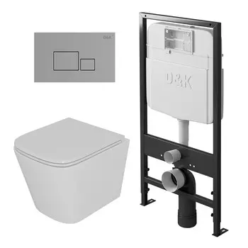 Комплект инсталляции D&K DS1431606 (унитаз DT1436016, инсталляция DI8055119, клавиша смыва DB1519001)