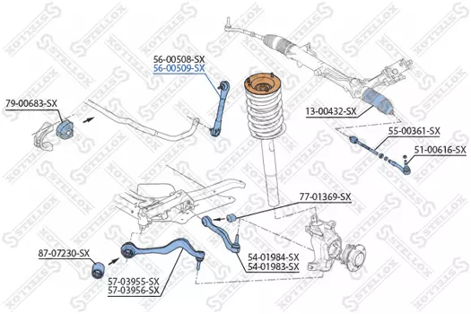 Тяга стабилизатора STELLOX 56-00509-SX