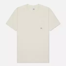Мужская футболка C.P. Company Open-End Jersey Logo, цвет бежевый, размер XXL
