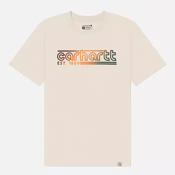 Мужская футболка Carhartt Relaxed Fit Lightweight Logo Graphic, цвет бежевый, размер M