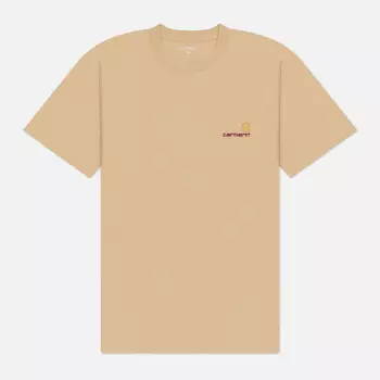 Мужская футболка Carhartt WIP American Script, цвет бежевый, размер XL