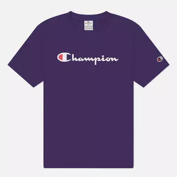 Мужская футболка Champion Big Logo Crew Neck, цвет фиолетовый, размер XL