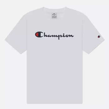 Мужская футболка Champion Big Logo Crew Neck, цвет белый, размер XL
