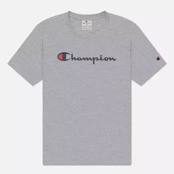 Мужская футболка Champion Big Logo Crew Neck, цвет серый, размер S