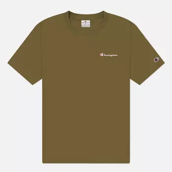Мужская футболка Champion Small Logo Crew Neck, цвет зелёный, размер S