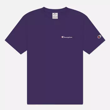 Мужская футболка Champion Small Logo Crew Neck, цвет фиолетовый, размер XL
