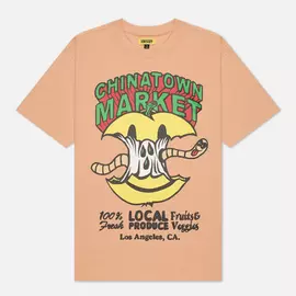 Мужская футболка Chinatown Market Smiley Local Produce Apple, цвет розовый, размер S