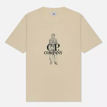 Мужская футболка C.P. Company 1020 Jersey British Sailor Graphic, цвет бежевый, размер XXL
