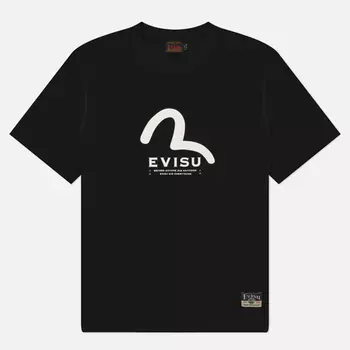 Мужская футболка Evisu Heritage Printed Seagull Evisu Multi-Pocket, цвет чёрный, размер S