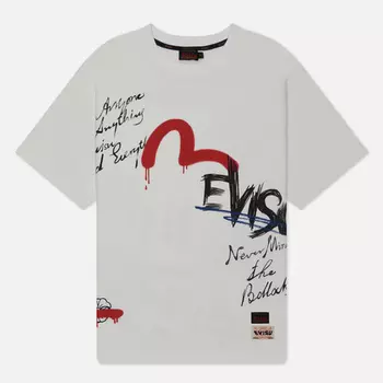 Мужская футболка Evisu Seagull & Evisu Graffiti Print, цвет белый, размер M