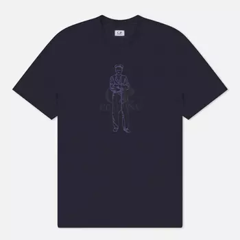 Мужская футболка C.P. Company 30/1 Jersey Printed British Sailor, цвет фиолетовый, размер L