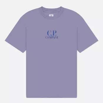 Мужская футболка C.P. Company 30/1 Jersey Printed Logo, цвет фиолетовый, размер S