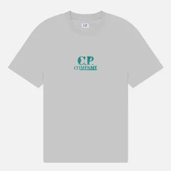 Мужская футболка C.P. Company 30/1 Jersey Graphic Logo, цвет голубой, размер M