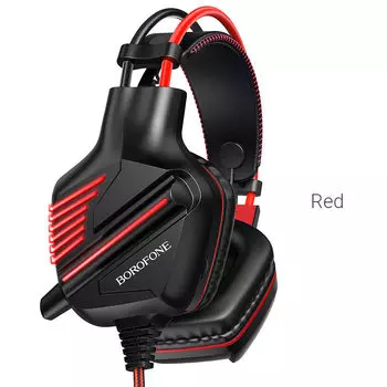 Проводная гарнитура Borofone BO101 Racing, Jack 3.5mm/USB, черный/красный (BO101)