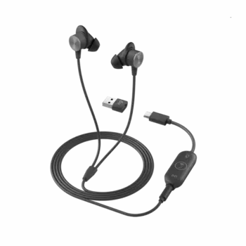 Проводная гарнитура Logitech LOGITECH ZONE WIRED EARBUDS, Jack 3.5mm/USB/Type-C, графит (981-001009)