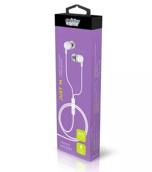 Проводная гарнитура Smartbuy JUST M, jack 3.5 mm, белый (SBH-702)