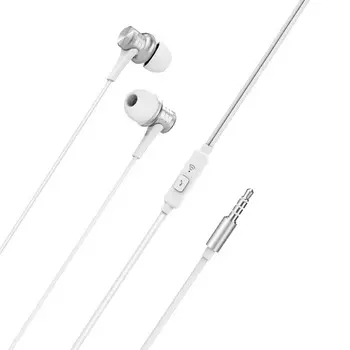 Проводные наушники Borofone BM22 Boundless, jack 3.5 mm, белый/серебристый