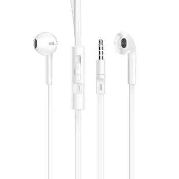 Проводные наушники Borofone BM23 Bright sound, jack 3.5 мм, белый