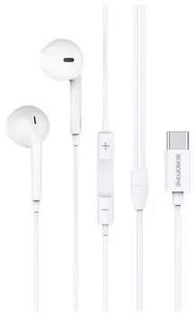 Проводные наушники Borofone BM27 Amazing, USB Type-C, белый