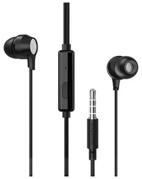 Проводные наушники Borofone BM28 Tender sound, jack 3.5 мм, черный