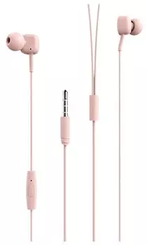 Проводные наушники Borofone BM34 Intelligent, jack 3.5 mm, розовый