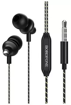 Проводные наушники Borofone BM42 Sophisticated, jack 3.5 mm, черный