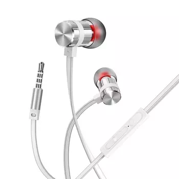 Проводные наушники Borofone BM48 Acoustic, Jack 3.5mm, серебристый (6931474726735)