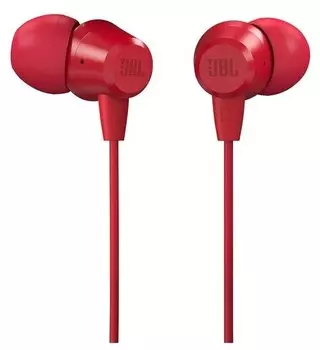 Проводные наушники JBL C50HI, jack 3.5 мм, красный (JBLC50HIRED)