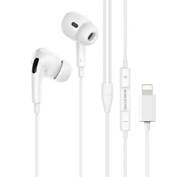 Проводная гарнитура Borofone BM30 Pro, Lightning, белый (6931474735256)