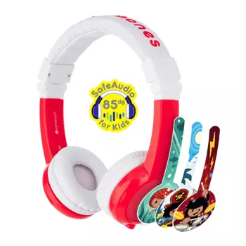 Проводные наушники Onanoff BuddyPhones Explore Foldable, mini jack 3.5 mm, красный (BP-EX-FD-RED-01-K)