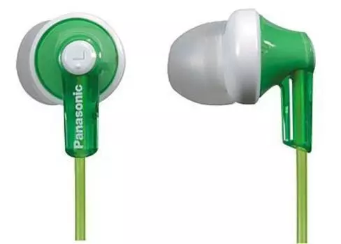 Проводные наушники Panasonic RP-HJE118, jack 3.5 мм, белый/зеленый (RP-HJE118GUG)