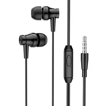 Проводная гарнитура Borofone BM67 Talent, jack 3.5mm 4-pin, черный (6974443382891)