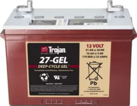 TROJAN 27-GEL 12V 91A универсальная полярность 91 Ач (324x171x234)