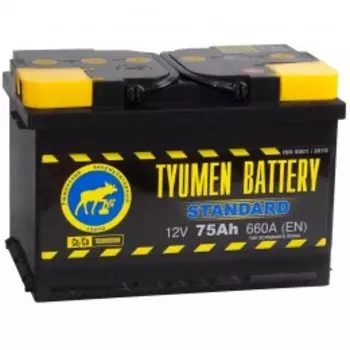 Тюмень Standard 75R(L3)660А Обратная полярность 75 Ач (278x175x190)